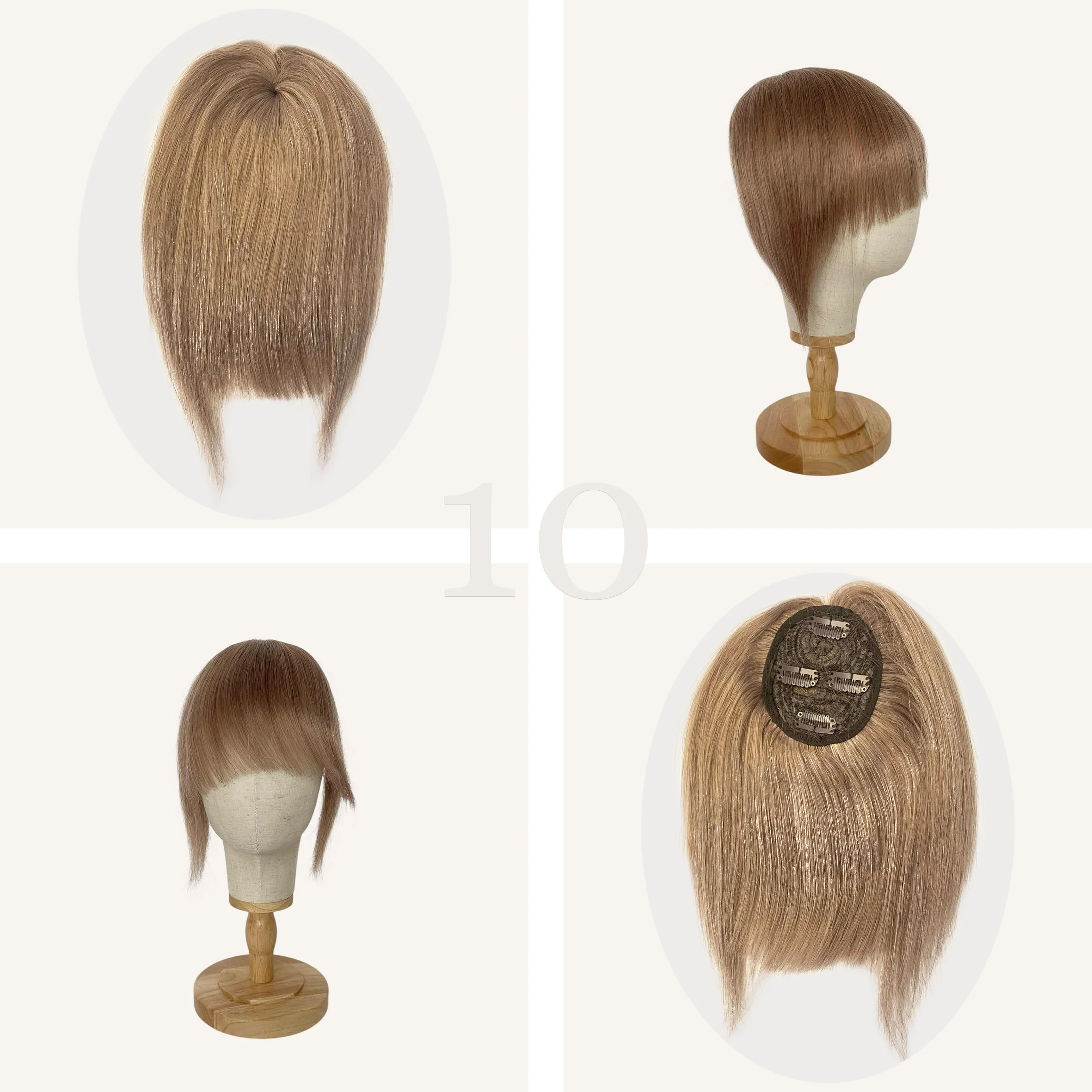 Clip On Full Fringe Hair Piece Topper - Image 10
