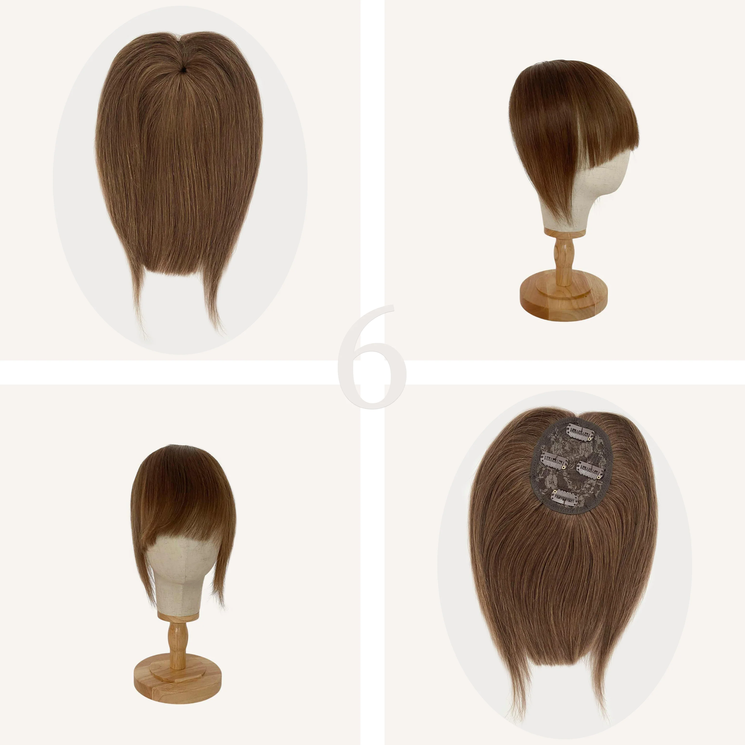 Clip On Full Fringe Hair Piece Topper - Image 11