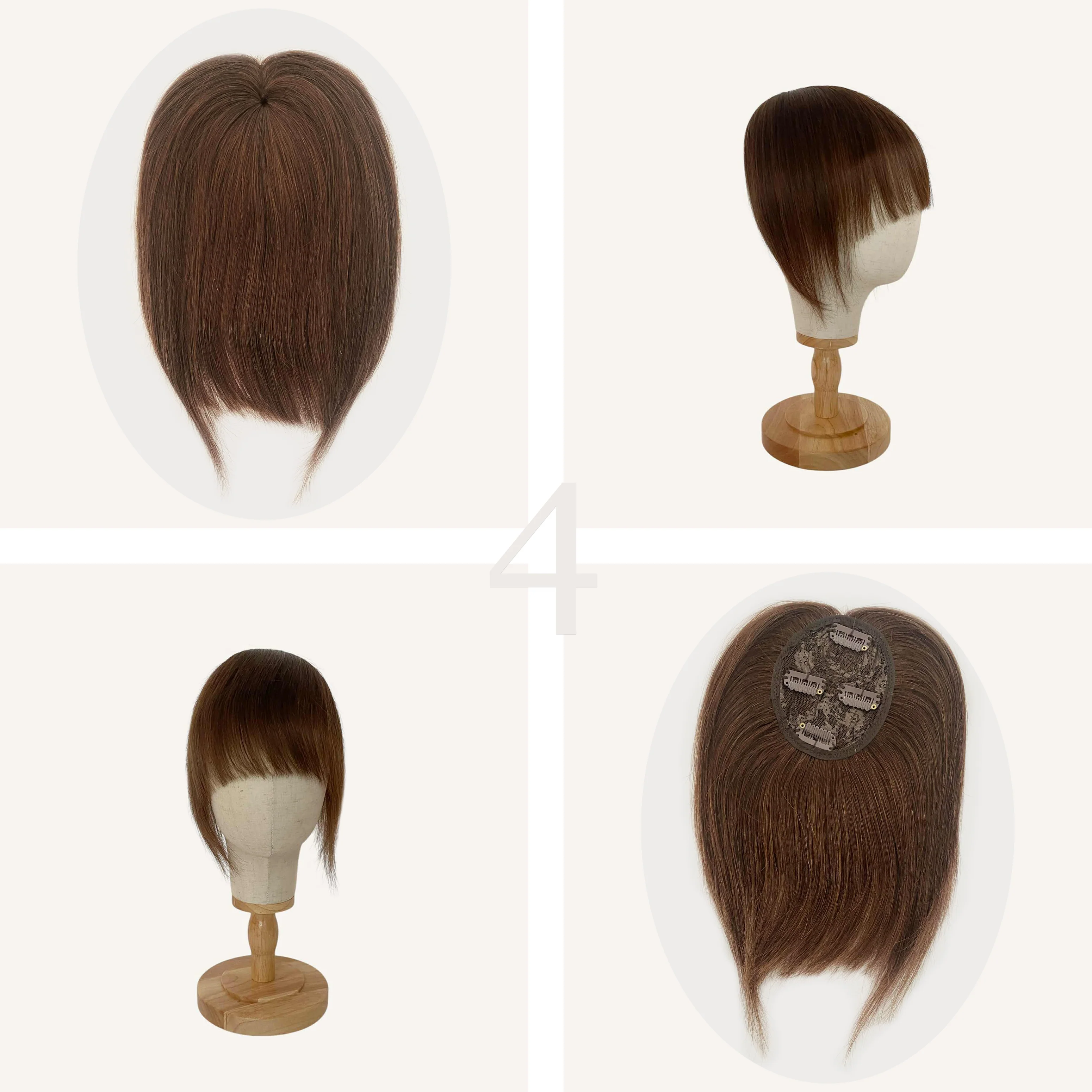 Clip On Full Fringe Hair Piece Topper - Image 12