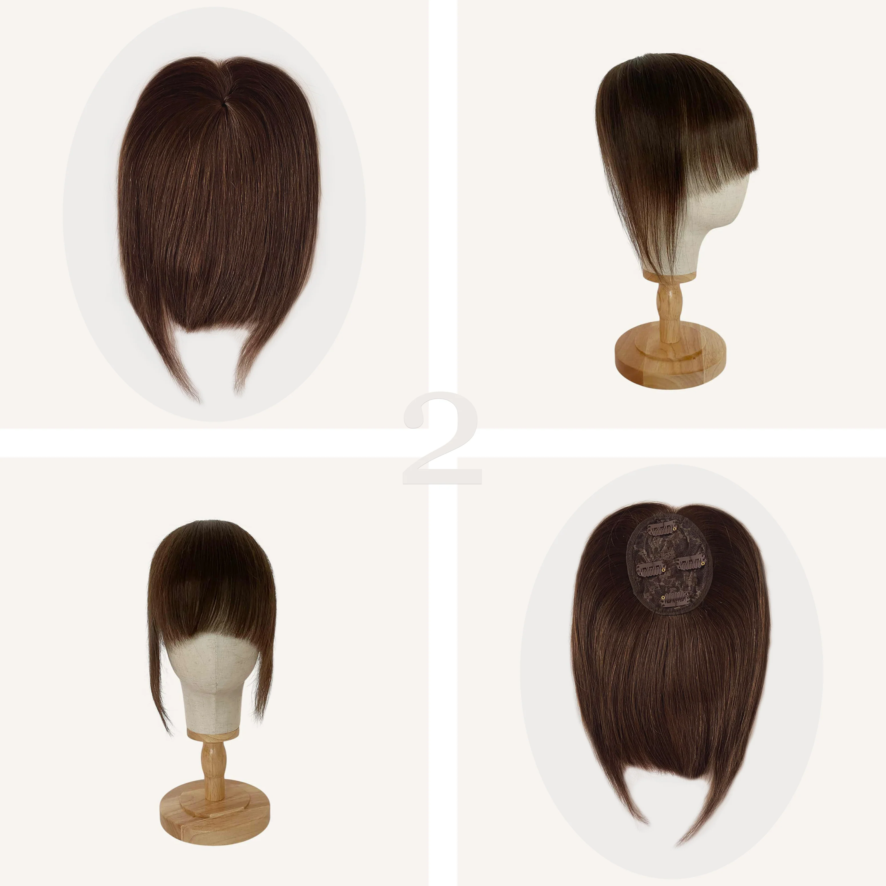 Clip On Full Fringe Hair Piece Topper - Image 13
