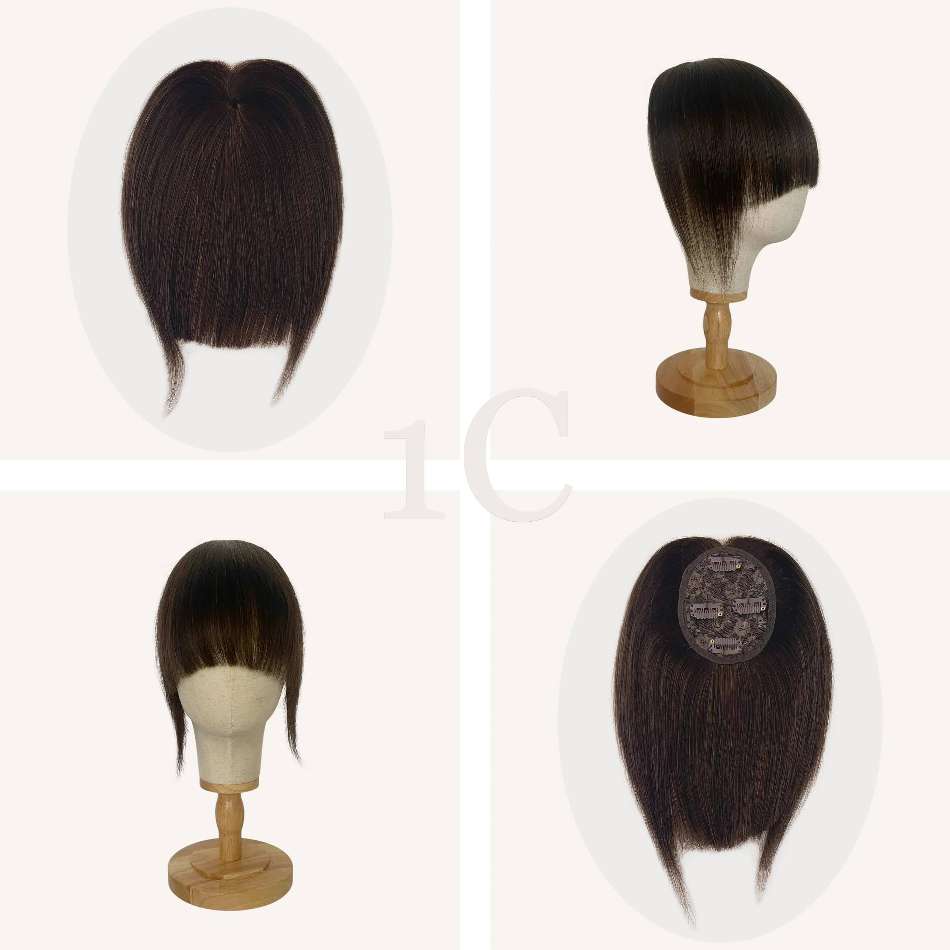 Clip On Full Fringe Hair Piece Topper - Image 14