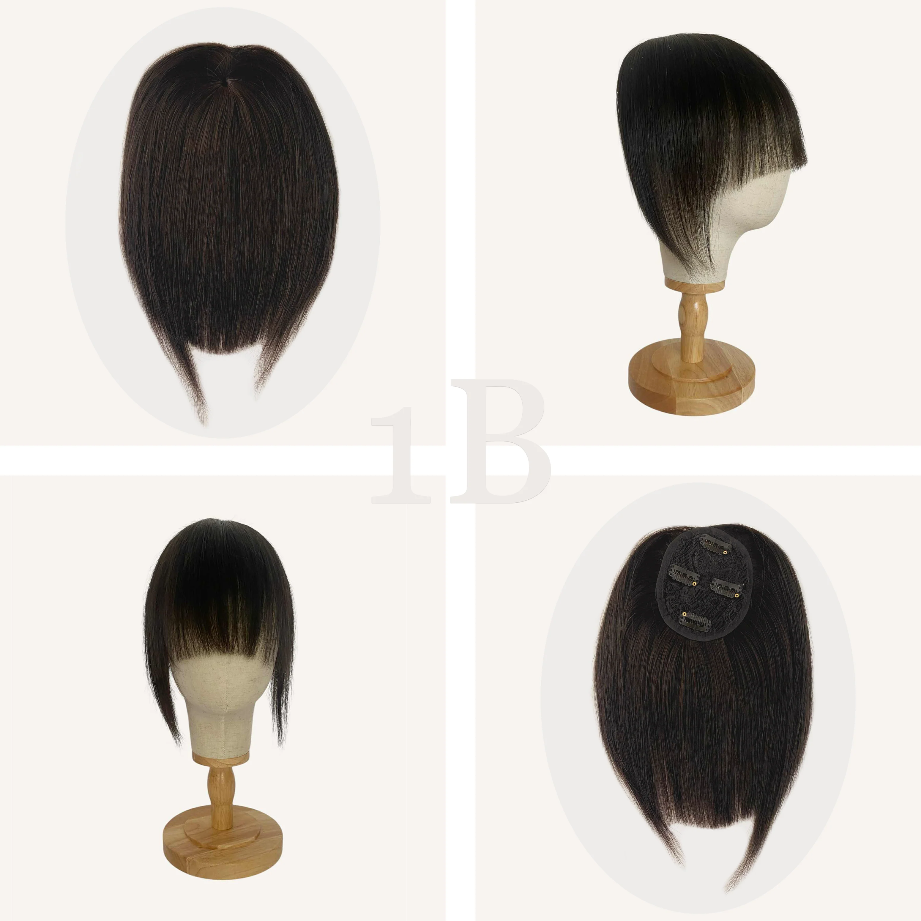 Clip On Full Fringe Hair Piece Topper - Image 15