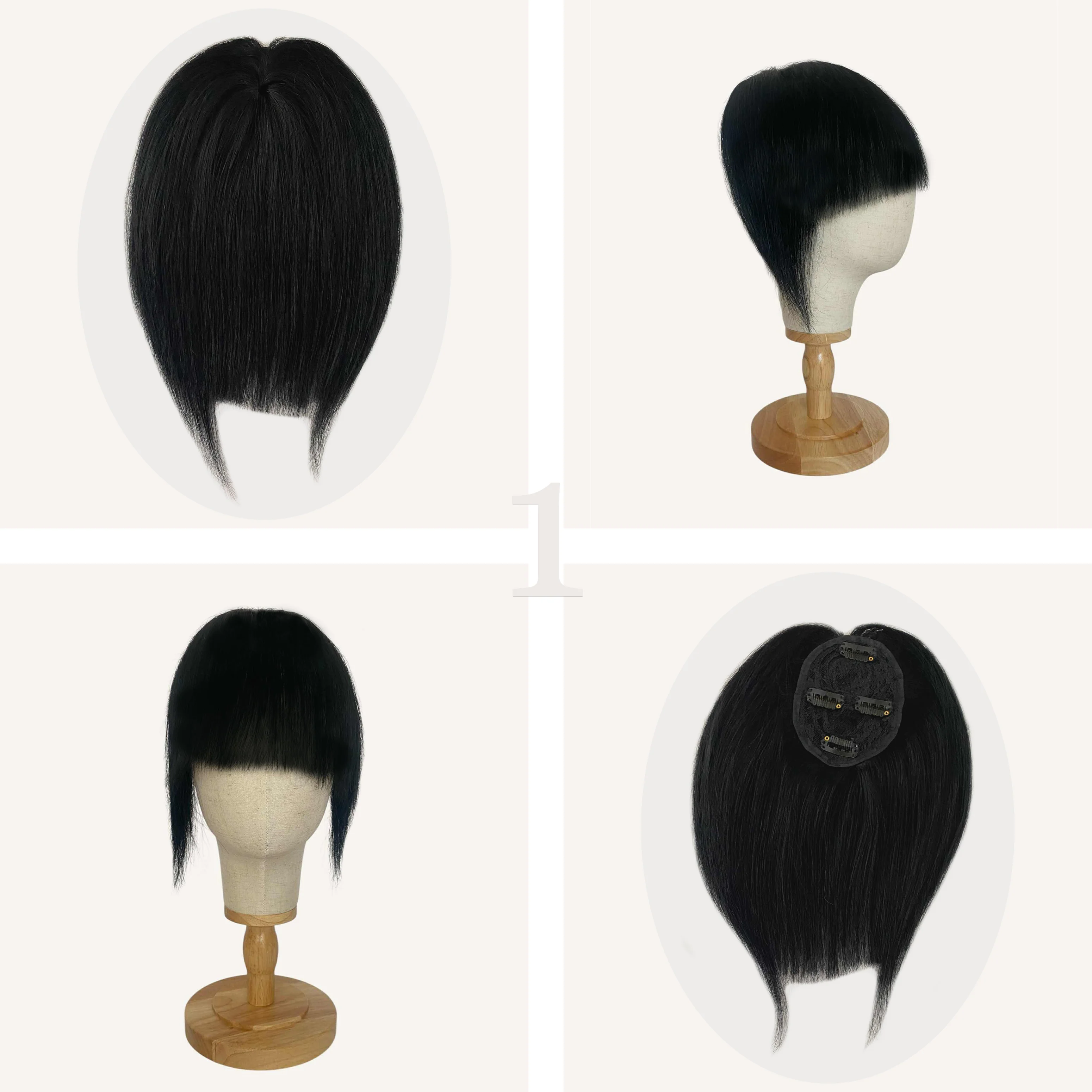 Clip On Full Fringe Hair Piece Topper - Image 16