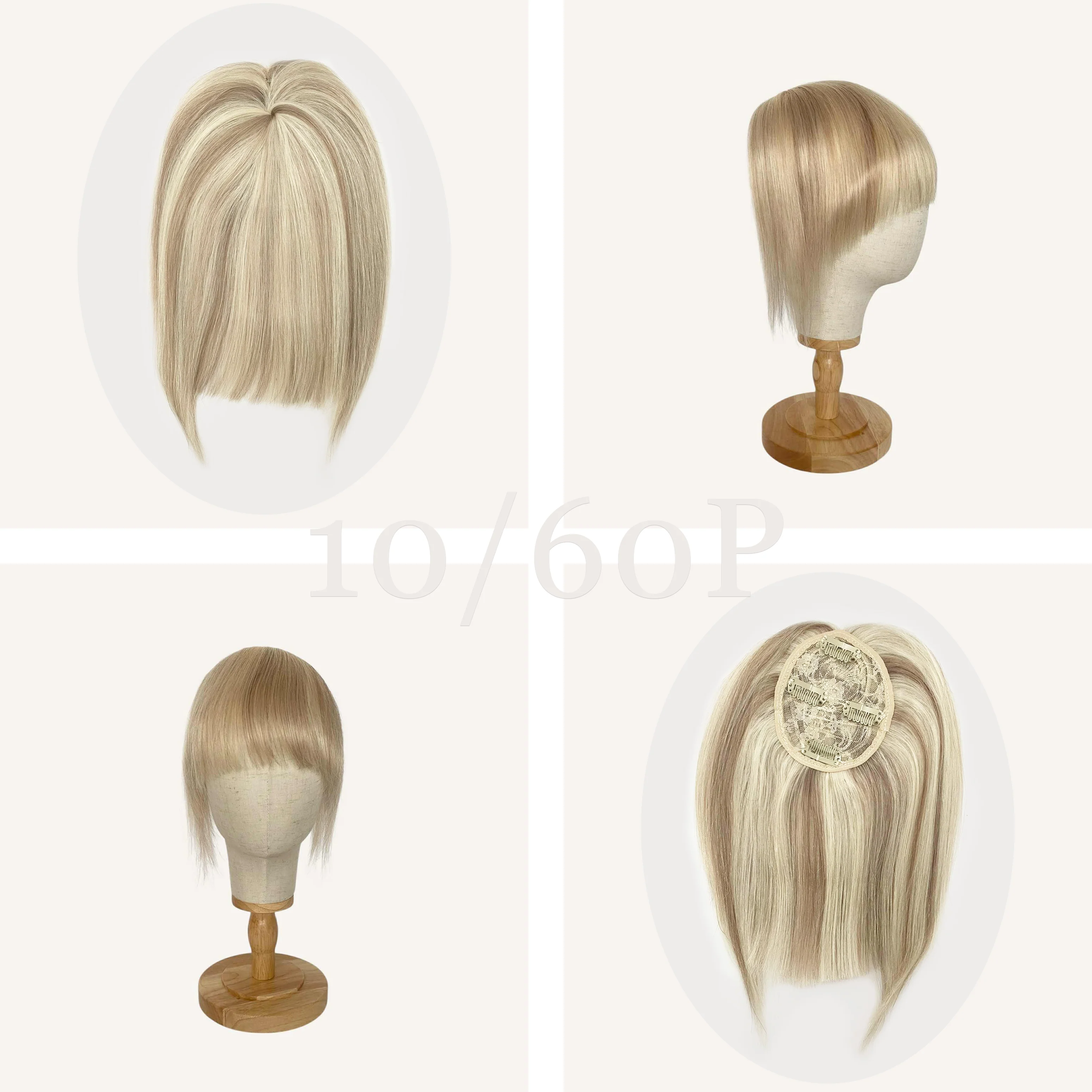 Clip On Full Fringe Hair Piece Topper - Image 4