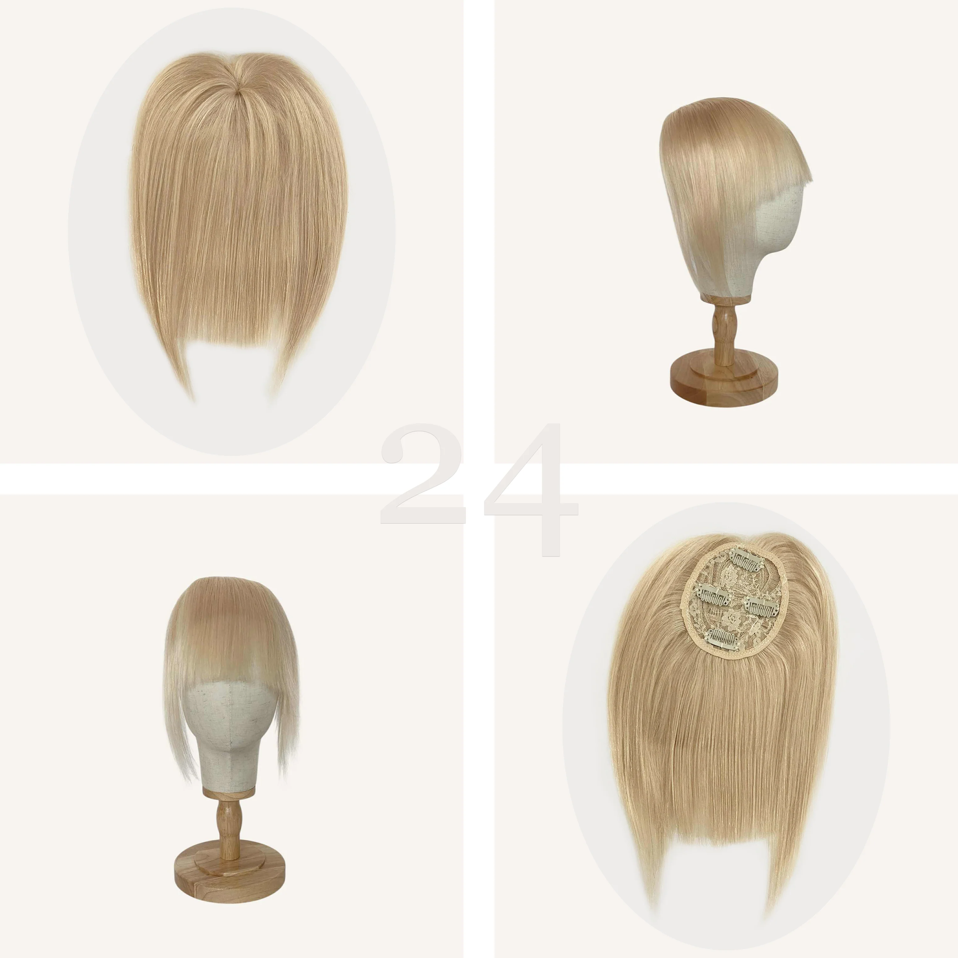 Clip On Full Fringe Hair Piece Topper - Image 5