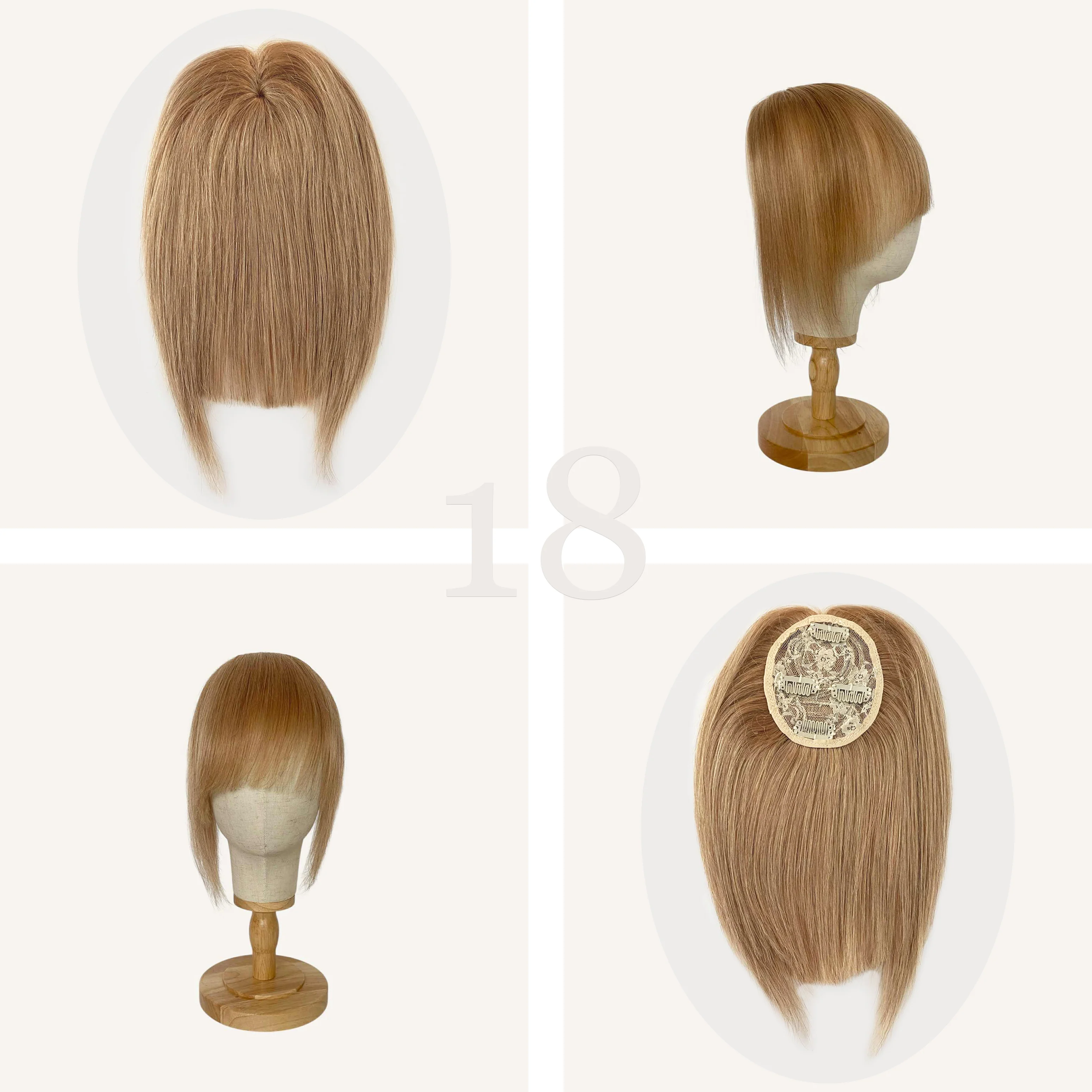 Clip On Full Fringe Hair Piece Topper - Image 7